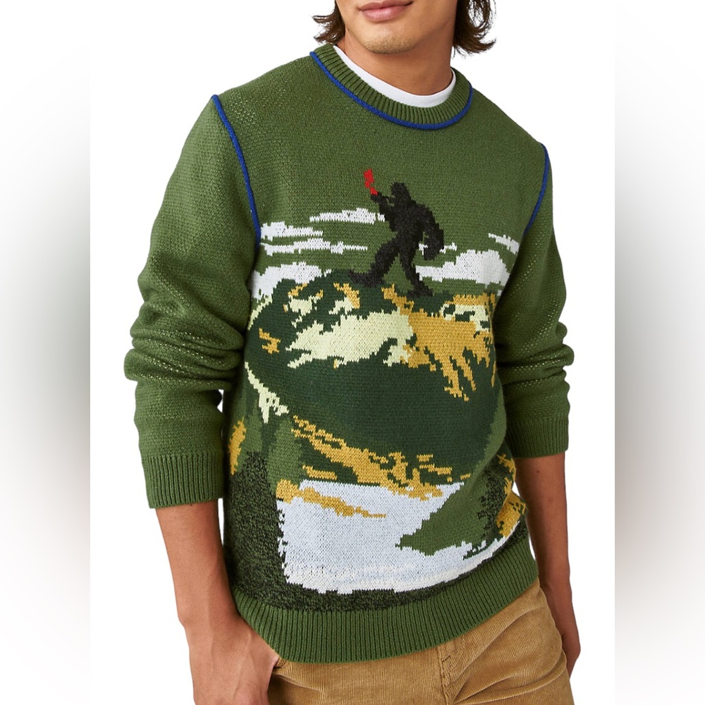 LUCKY BRAND Men’s Winter Moss Intarsia Crew Neck Sweater  Size: M